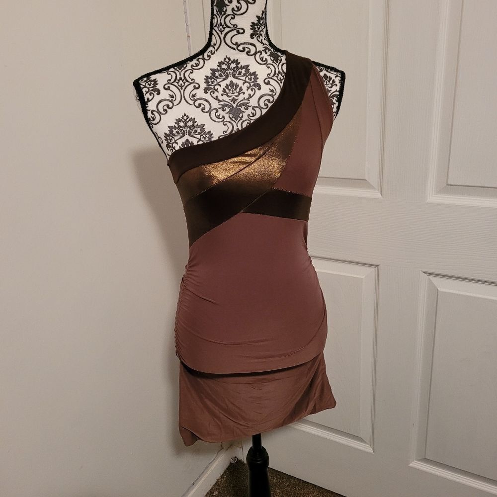 Polaris body Fitted one shoulder mini dress